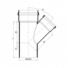 POLO-KAL Тройник канализационный 45° 200/160 P2971