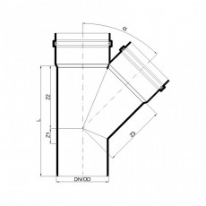 POLO-KAL Тройник канализационный 45° 200/200 P2973