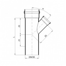 POLO-KAL Тройник канализационный 45° 250/160 P2975