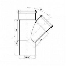 POLO-KAL Тройник канализационный 45° 125/110 P2236