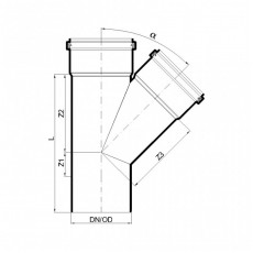 POLO-KAL Тройник канализационный 45° 125/125 P2239
