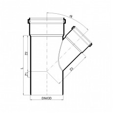 POLO-KAL Тройник канализационный 45° 160/110 P2242