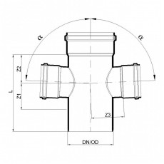 POLO-KAL Крестовина канализационная 160/110/110 P2274