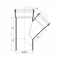 POLO-KAL Тройник канализационный 45° 160/125 P2240