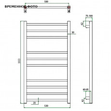 Полотенцесушитель Grota ESTRO 530х900NP