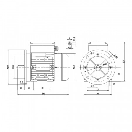 UNIPUMP Электродвигатель АИРЕ 80B4 IM2081 1,1 кВт/1500 об/мин АИРЕ 80B4 IM2081 85190