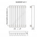 Радиатор трубчатый QUADRUM 60 V 1-1750 4 секции с боковой подводкой ВР G 1/2" 1T103S9005 (черный матовый муар) КЗТО