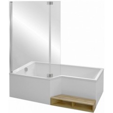 Шторка для ванны Jacob Delafon Bain-Douche Neo 111,5х140 см, поворотная, прозрачная E6D007-GA
