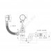 Слив-перелив для ванны плоский полуавтоматический (тросик) 1 1/2"x40 с гофрой 40х50 слив клапан, пробка D=43мм АНИ Пласт EM601