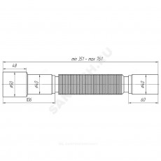 Гофра 40х40/50 L=365-800мм АНИ Пласт K406