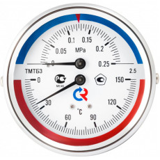 Термоманометр ТМТБ-31Т.1 80/16 (1/2", 16 бар, 120'С, 2,5) аксиальный