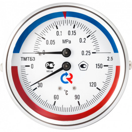 Термоманометр ТМТБ-31Т.1 80/16 (1/2", 16 бар, 120'С, 2,5) аксиальный