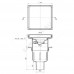Трап регулируемый с "сухим" затвором Дн 50 с нержавеющей решёткой 150х150мм вертикальный выпуск АНИ Пласт TQ5912