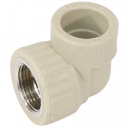 Угольник PP-R комбинированный серый Дн 25х1/2" ВР VALFEX 10125125Г