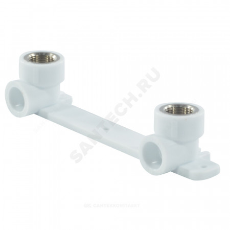 Планка PP-R монтажная белая Дн 25х1/2" ВР под смеситель с водорозетками VALFEX 10124025