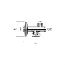 REMER Кран угловой с фильтром RR 123 1/2-1/2 1231212