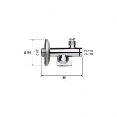 REMER Кран угловой с фильтром RR 123 3/8-1/2 1231238