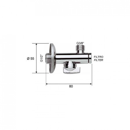 REMER Кран угловой с фильтром RR 123 3/8-1/2 1231238