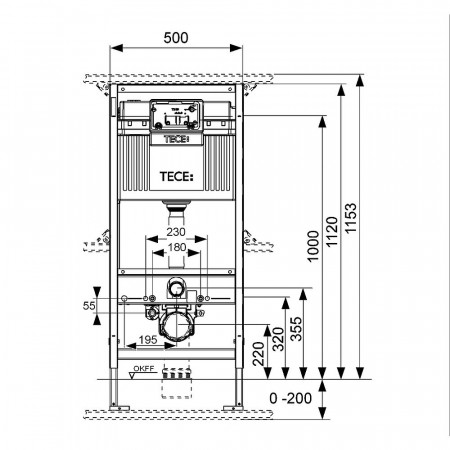 TECE Застенный модуль (h= 1120 мм) для Duravit SensoWash C и Geberit AquaClean 8000/8000 plus 9300075