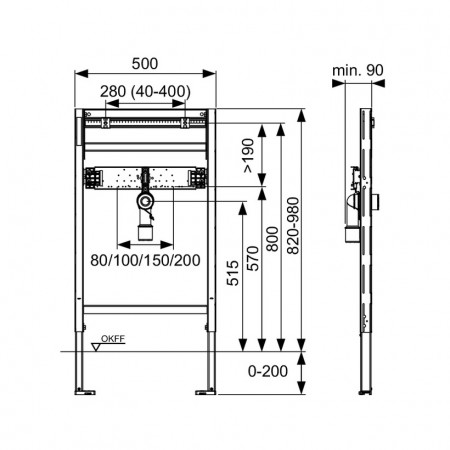 TECE TECEprofil Застенный модуль для установки раковины 9310018